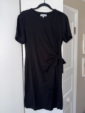 Michael Stars Black Side Knot Tee Dress Cotton Modal Medium